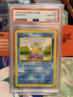 Pokemon Card Squirtle 63/102 Base Set 1999 PSA 10 GEM MINT WOTC - Image 1