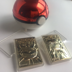 Pokemon 23k Gold Plated Cards Lot Poliwhirl & Togepi 1999 Limited Ed w/ Pokeball - Image 1
