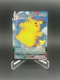 Pokemon TCG Surfing Pikachu VMAX 009/025 Celebrations Holo 25th Anniversary 1 - Image 1