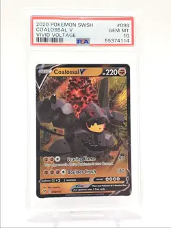 COALOSSAL V 2020 POKEMON SWSH VIVID VOLTAGE ULTRA RARE 098/185 PSA 10 Q6205 - Image 1
