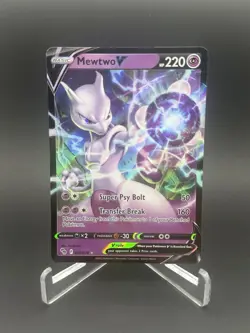 Pokemon TCG Mewtwo V 030/078 Pokemon GO Holo Art Card - Image 1