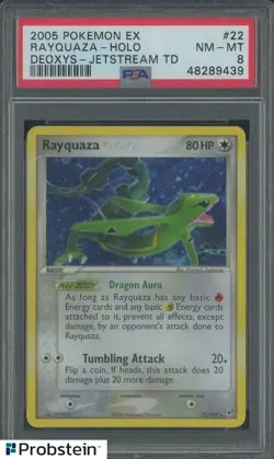 2005 Pokemon Deoxys Jetstream TD #22 Rayquaza Halo EN PSA 8 - Image 1
