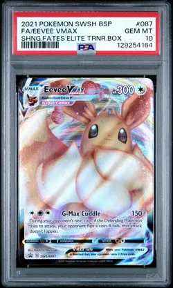 2021 POKEMON SWSH BLACK STAR PROMO #087 FULL ART/EEVEE VMAX PSA 10 - Image 1