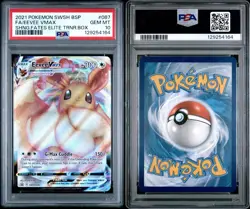 2021 POKEMON SWSH BLACK STAR PROMO #087 FULL ART/EEVEE VMAX PSA 10 - Image 3