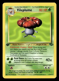 1999 Pokemon VILEPLUME 1st Edition Jungle 31/64 LP - Image 1
