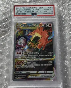 2022 POKEMON CHARIZARD VSTAR SWSH UPC BLACK STAR PROMO #SWSH262 PSA 10 - Image 1