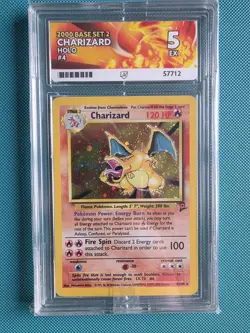 Pokemon TCG Charizard 4/130 Base Set 2 Holo Rare WOTC ACE 5 Low pop - Image 1