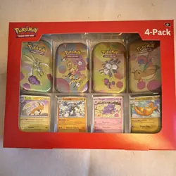 Pokemon TCG Scarlet & Violet-151 Mini Tin 4-Pack Box English 2023 Raichu Gengar - Image 1