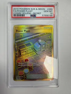 PSA 10: Power Plant 269/236 Cosmic Eclipse Secret Rare 2019 Pokemon Sun & Moon - Image 1