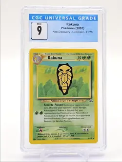 KAKUNA 2001 POKEMON NEO DISCOVERY UNLIMITED UNCOMMON MINT 41/75 CGC 9 Q6205 - Image 1