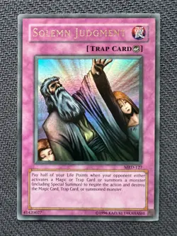 Yugioh Solemn Judgment Unlimited Edition Ultra Rare MRD-127 NM - Image 1