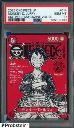 Monkey D Luffy One Piece Mag Vol. 20 Promo #ST21-014 Japan PSA 10 GEM MT - Image 1
