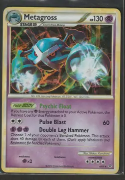 Pokemon Card Metagross Unleashed Cracked Ice Holo Rare 4/95 LP - Image 1