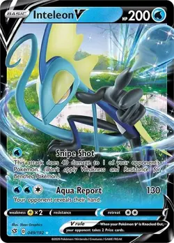 Inteleon V - 049/192 - Pokemon Rebel Clash Sword & Shield Ultra Rare Card NM - Image 1