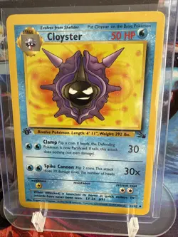 Pokemon TCG Cloyster Fossil 1st Edition Uncommon Card 32/62 LP - Image 1
