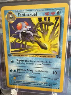 Pokemon TCG Tentacruel Fossil, 1st Edition Uncommon Card 44/62 NM - Image 1