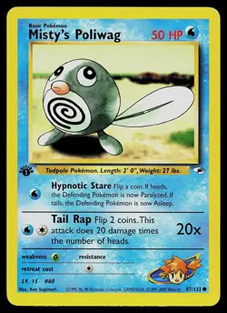 Pokemon Card - Misty's Poliwag Gym Heroes 87/132 Common 1st Edition - Image 1
