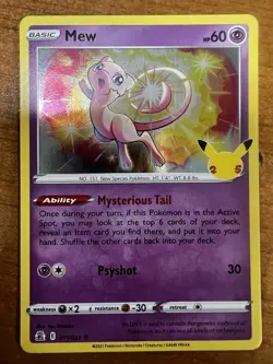 Pokemon TCG Mew Celebrations Holo Rare Card 011/025 Near Mint - Image 1
