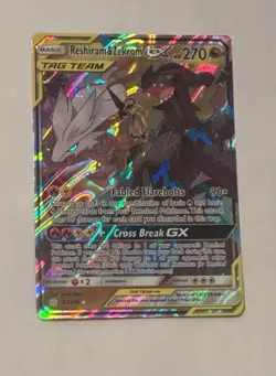 Pokemon TCG Reshiram & Zekrom GX Holo Card 157/236 Cosmic Eclipse 2019 Tag Team - Image 1