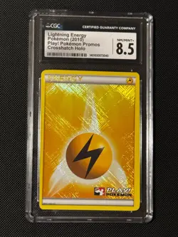 Holo Lightning Energy 91 Ampharos HGSS Base Pokemon Play Card Crosshatch CGC 8.5 - Image 3