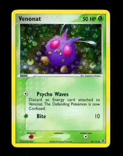 2004 Pokemon VENONAT Ex FireRed & LeafGreen Set REVERSE HOLO Foil Card 84/112 - Image 3