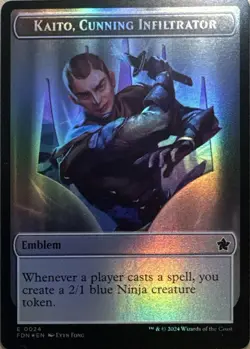 Emblem - Kaito, Cunning Infiltrator // Ninja Doubled-Sided Token Foil T Foundati - Image 1