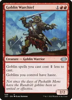 Goblin Warchief 1x MtG Jumpstart 2022 J22 SP/NM - Image 1