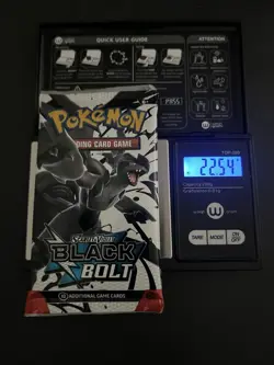 Heavy 22.54g Pokemon TCG SV 10.5 Black Bolt Booster Pack Sealed! - Image 1