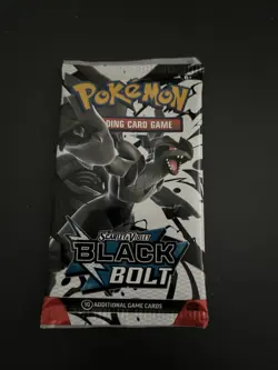 Heavy 22.54g Pokemon TCG SV 10.5 Black Bolt Booster Pack Sealed! - Image 2