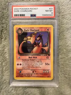 2000 POKEMON ROCKET- DARK CHARIZARD - PSA 8 NM-MT #21 - Image 1