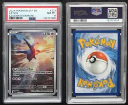 Latios Illustration Rare Pokemon SV08: Surging Sparks PSA 8 - Image 3