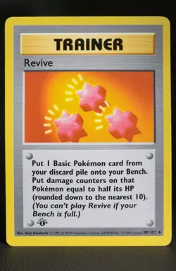 1st Edition Revive Pokemon TCG Base Set 1999 WOTC 89/102 LP - Image 1
