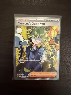 CLEMONT'S QUICK WIT 229/191 ULTRA RARE SURGING SPARKS POKEMON - Image 1