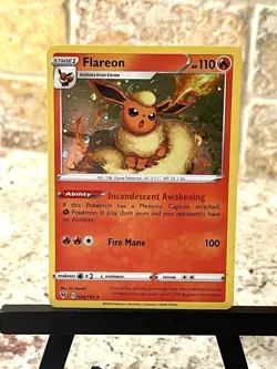 Pokemon TCG ~ Flareon Cosmos Holo Promo Semi-Swirl🌀 SWSH: Vivid Voltage 026/185 - Image 1