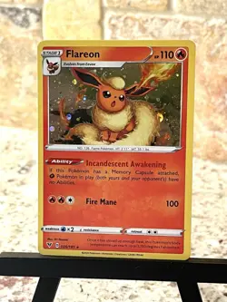 Pokemon TCG ~ Flareon Cosmos Holo Promo Semi-Swirl🌀 SWSH: Vivid Voltage 026/185 - Image 2