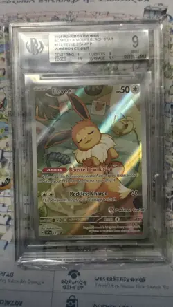 Pokemon Center Stamp Promo Eevee #173 Prismatic Evolutions ETB BGS 9 - Image 1