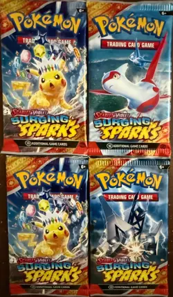 Pokemon - Scarlet & Violet - Surging Sparks Booster 4 Pack Bundle - Image 1