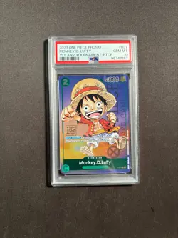 One Piece P-037 Luffy 1st Anniversary Tournament Participant Promo Anv PSA 10 GG - Image 1