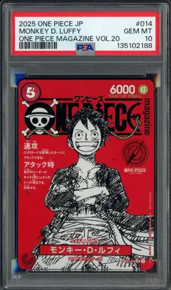 Monkey D Luffy One Piece Mag Vol. 20 Promo #ST21-014 Japan PSA 10 GEM MT - Image 1