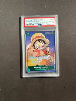 One Piece P-037 Luffy 1st Anniversary Tournament Participant Promo Anv PSA 10 GG - Image 1