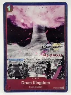 Drum Kingdom OP08-020 EN ONE PIECE TCG 2024 CS TopPlayer Monochrome-NM - Image 1