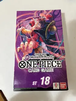 One Piece TCG - STARTER DECK PURPLE Monkey.D.Luffy [ST-18] (English) New Sealed - Image 1