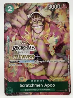 Scratchmen Apoo ST02-008 EN ONE PIECE TCG 2024 ONLINE REGIONALS WINNER-NM - Image 1