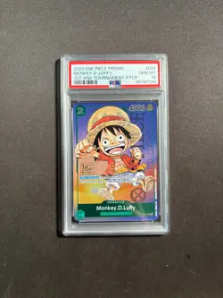 One Piece P-037 Luffy 1st Anniversary Tournament Participant Promo Anv PSA 10 GG - Image 1
