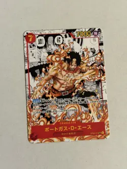 One Piece Portgas.D.Ace OP02-013 Mini Manga Jump Promo Perforated Non-Holo - Image 1