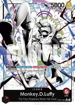 One Piece TCG English ST21-001 Monkey D Luffy Leader Alt Art Parallel - Image 1