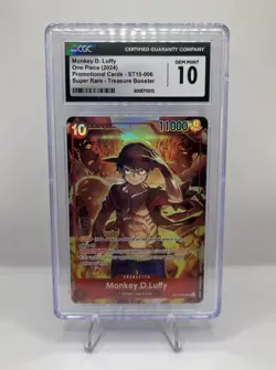 One Piece Monkey D. Luffy ST10-006 Treasure Booster Set Promo CGC 10 - Image 1