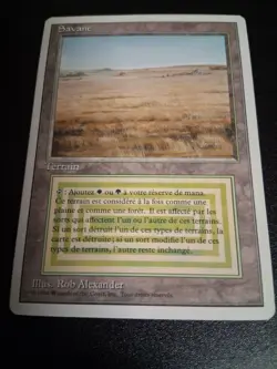 MTG Card - Revised Edition #285 - Savane/Savannah in French - Image 2