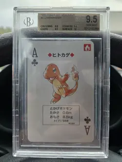 Charmander #004 Ace Of Clubs Green Card Poker 1996 Japanese BGS 9.5 - Image 1