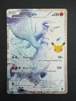 Reshiram 113/114 Celebrations Classic Collection Full Art Holo Pokemon Card NM - Image 1